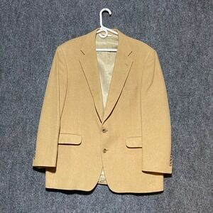 Talbot Jaimes Mens 42R 100% Camel Hair Blazer Tan Two Button Sport Coat USA Made